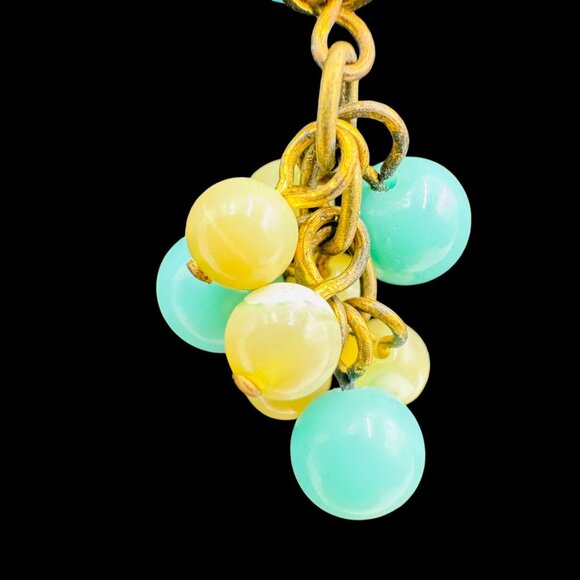 Vintage Lenora Dame Art Glass Blue Bird Sitting on Eggs Pendant Necklace Gold To - Picture 9 of 16